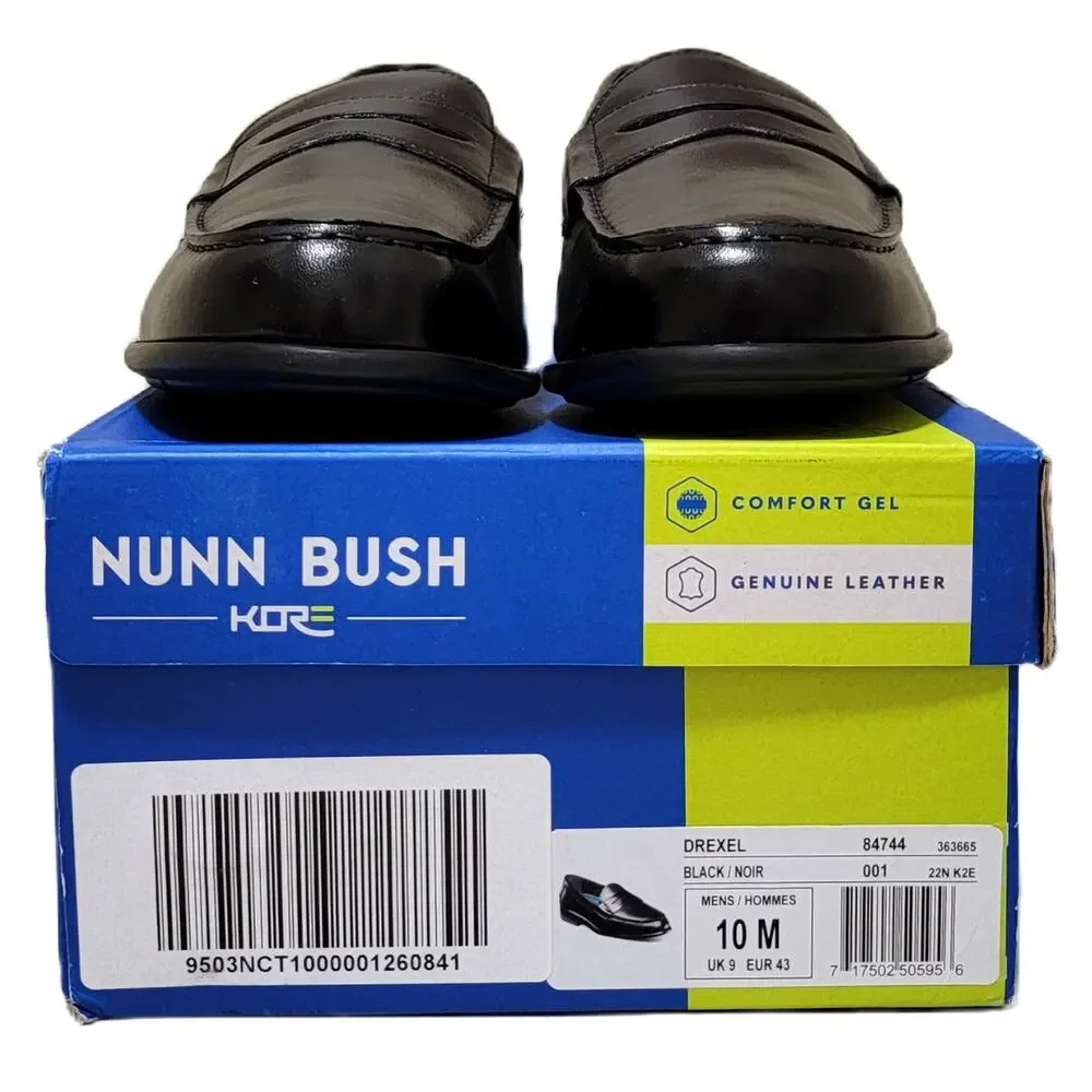 Nunn Bush Men Drexel Slip On Penny Loafers Size US 10M Black Leather